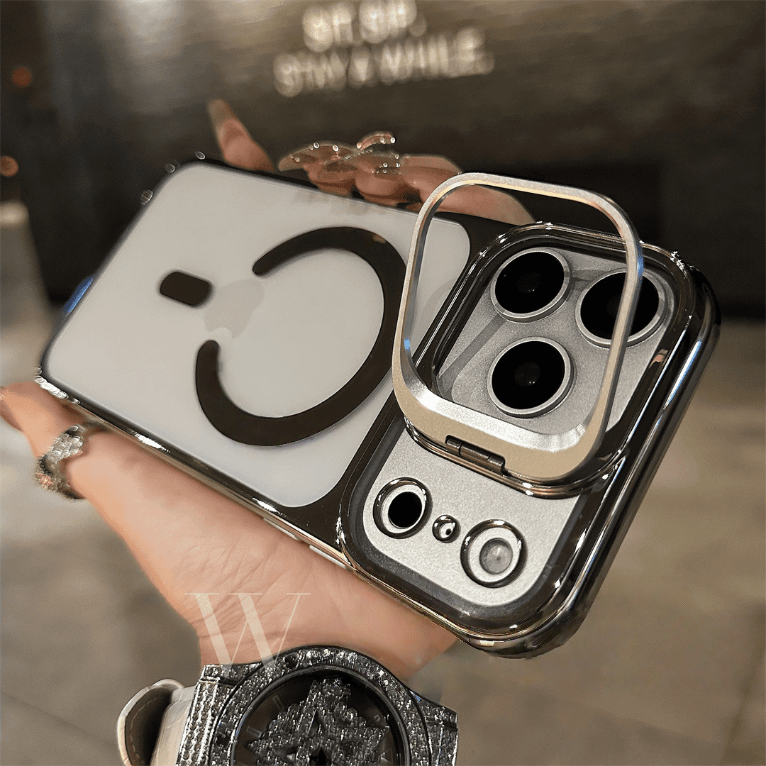 IPhone 17 Magnetic Borderless Case with Built-in Lens Holder