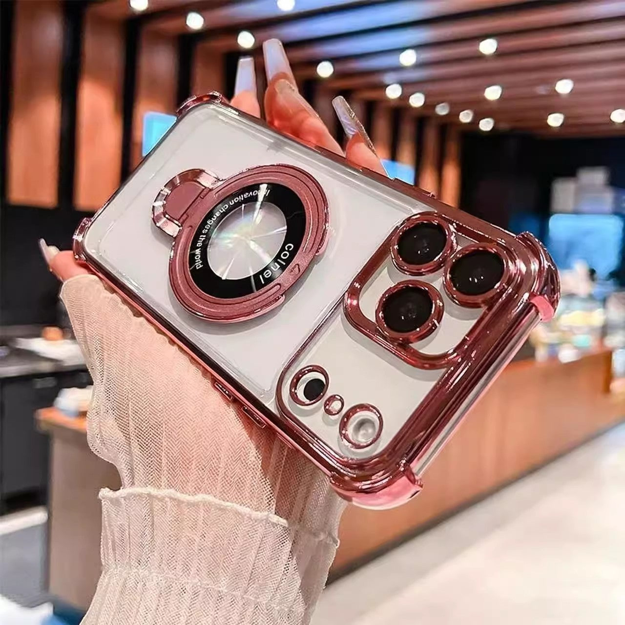 🔥New In Phone Case for iPhone 17 Series - Four Corners Air Cushion Anti-fall Case for iPhone with Invisible Ring Stand