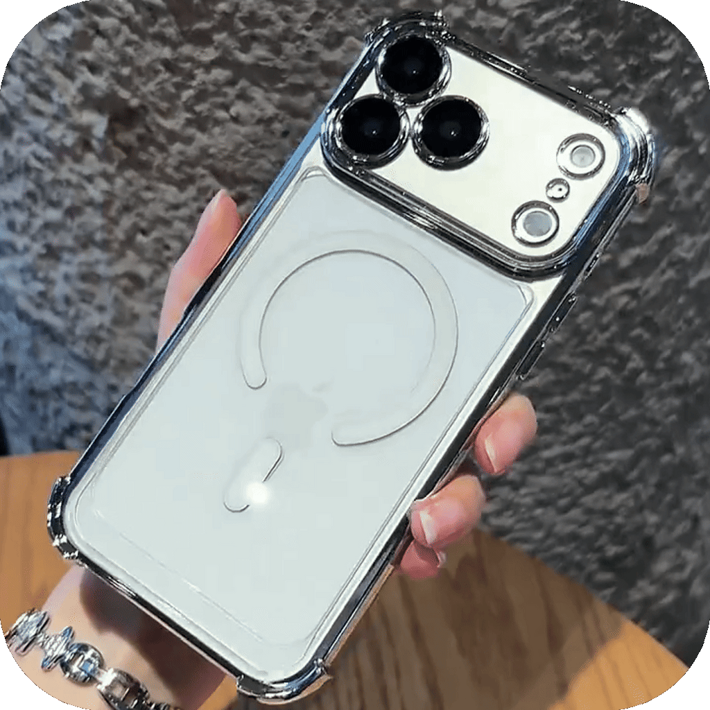iPhone 17 Corner Airbags Magnetic Shockproof Ice-Clear Case