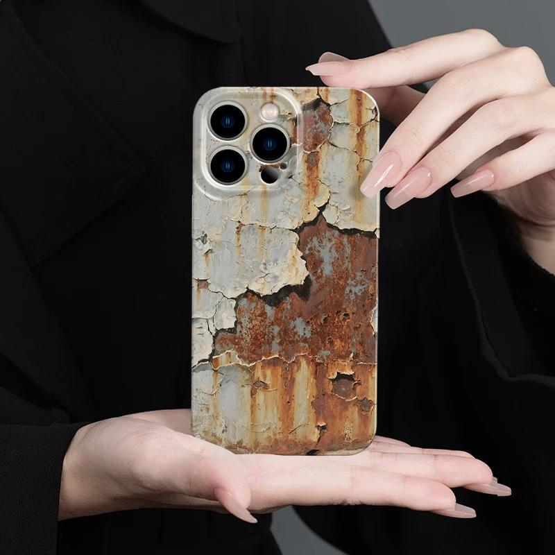 Rusty Track Glossy Pattern iPhone Case with Full Button Coverage | Stylish and Creative