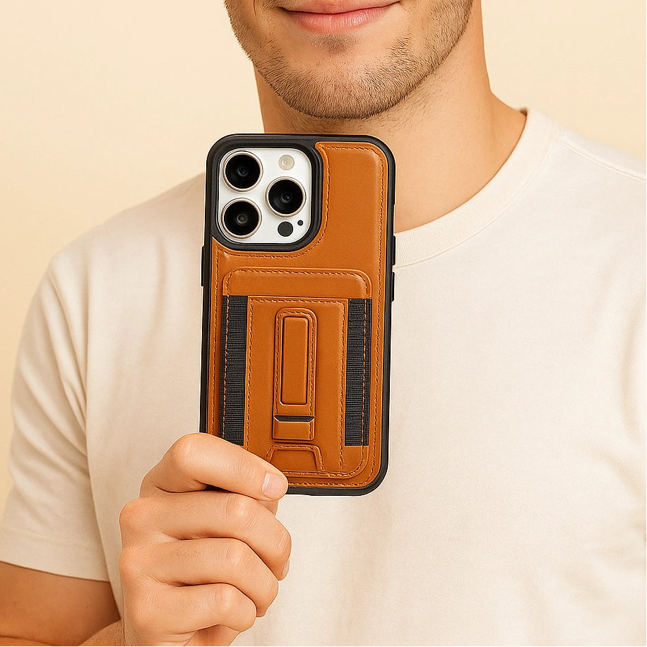 Leather Magnetic Card Holder Phone Case