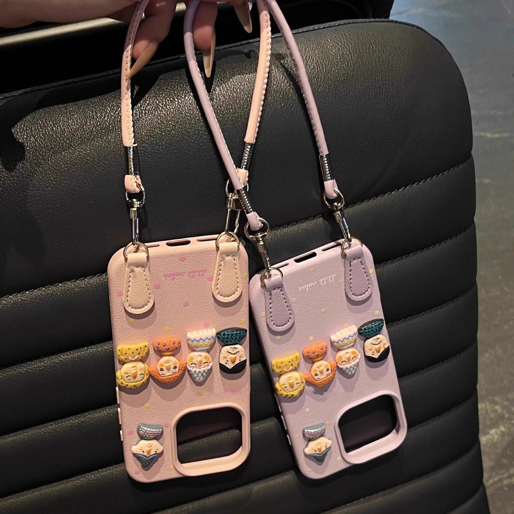 Dopamine Doll Leather Portable Phone Case for iPhone