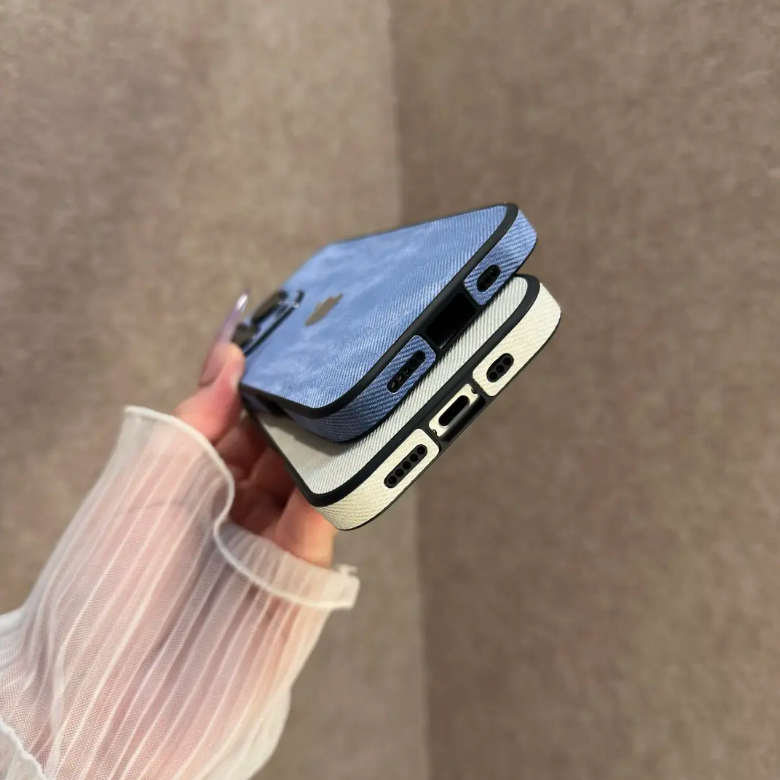 Electroplated Denim Pattern iPhone Case