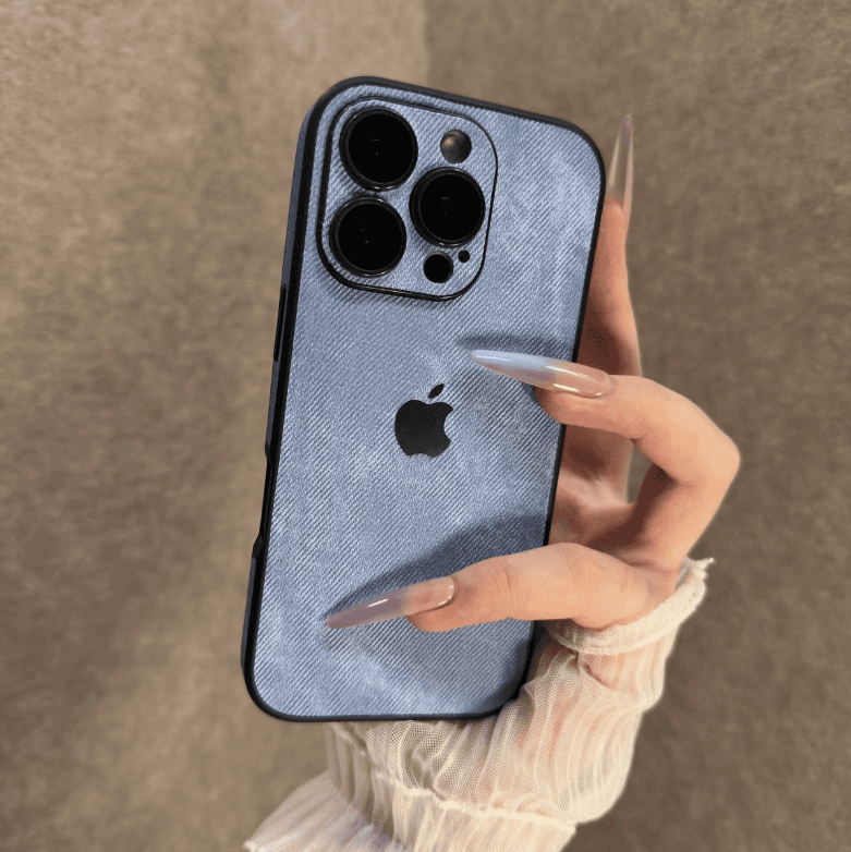 Electroplated Denim Pattern iPhone Case