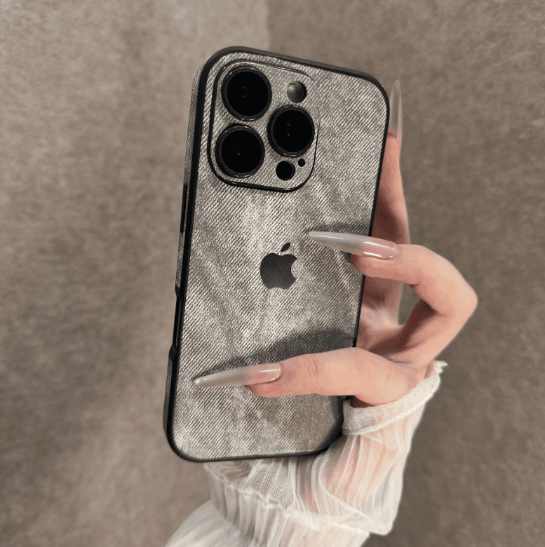 Electroplated Denim Pattern iPhone Case