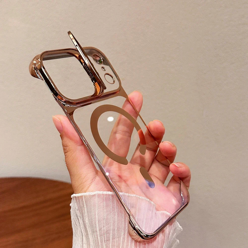 Luxury Plating Broderless Ultra Thin Magsafe Case for iPhone 17 16 15 14